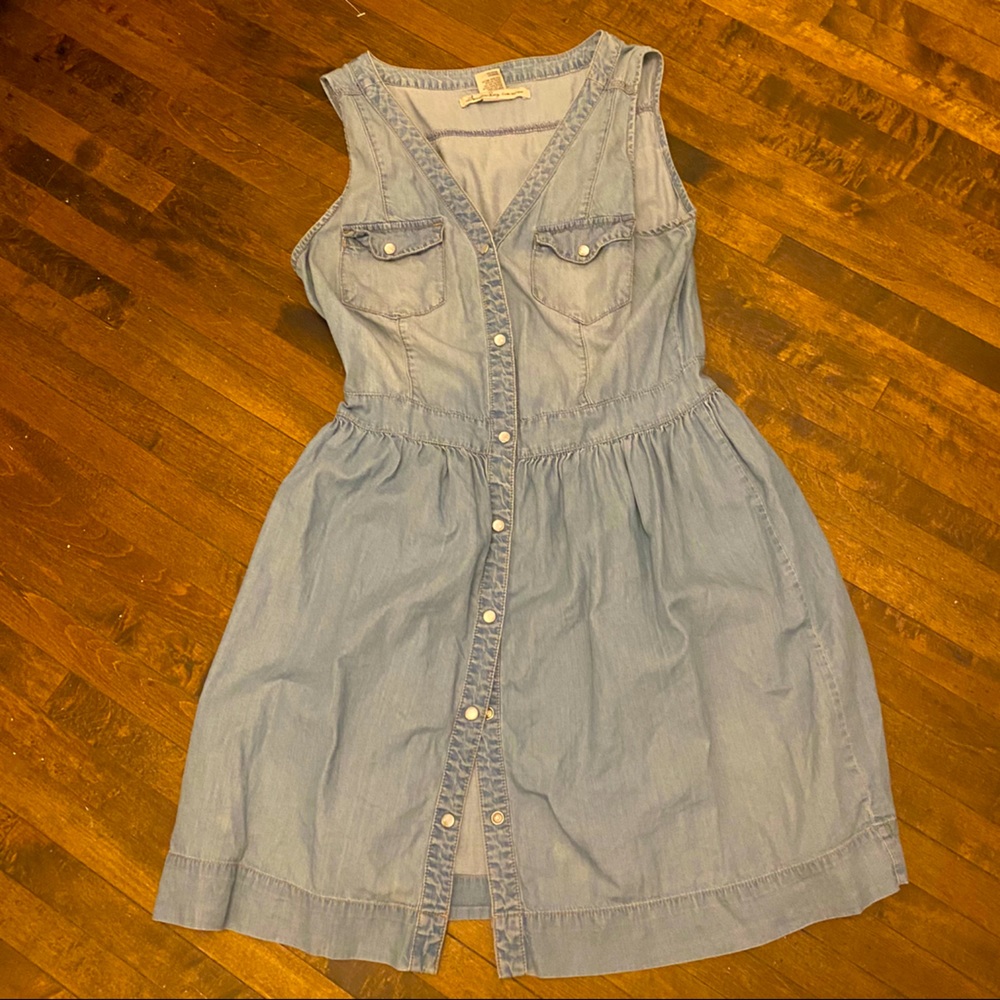 Light Denim Button Up Summer Dress